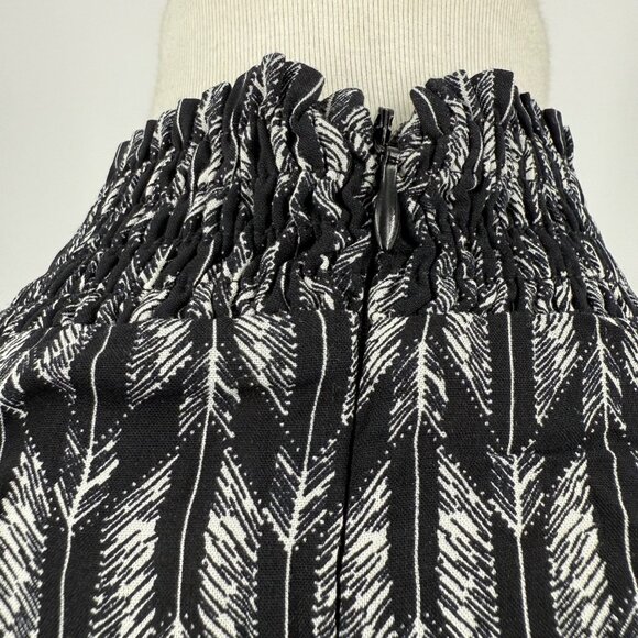 POL Womens Small Black & White Long Sleeve High Neck Midi Dress - Picture 5 of 7